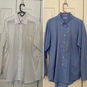 LOT of 2 IZOD Dress Shirts 17 1/2 - 34/35